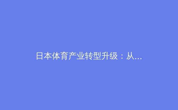日本体育产业转型升级：从传统到现代的革新之路 - 2