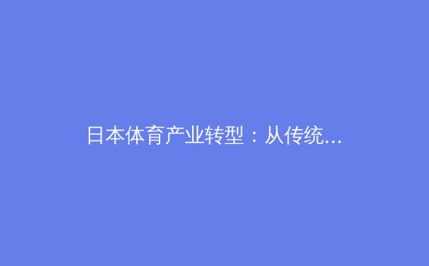 日本体育产业转型：从传统到数字化的战略革新与未来挑战 - 3